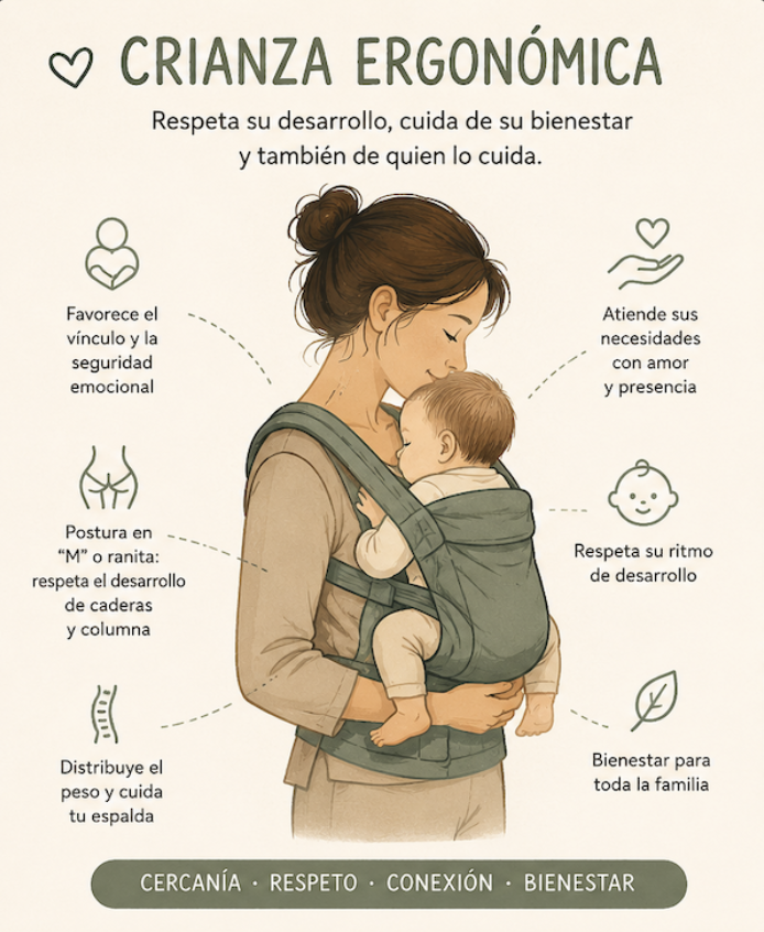 Crianza Ergonómica: ¿Qué es y cómo influye en el desarrollo de tu bebé?